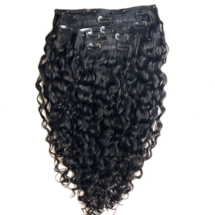 Raw Cambodian Curly Wave Clip-Ins (Pre-Order – Ships in 21 days)