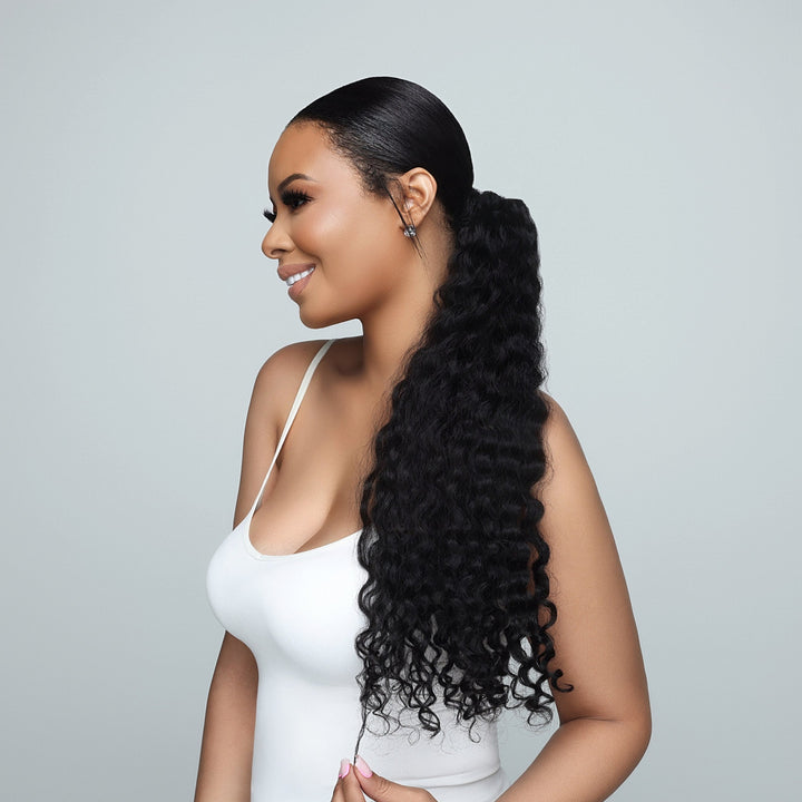 Raw Burma Curly Drawstring Ponytail