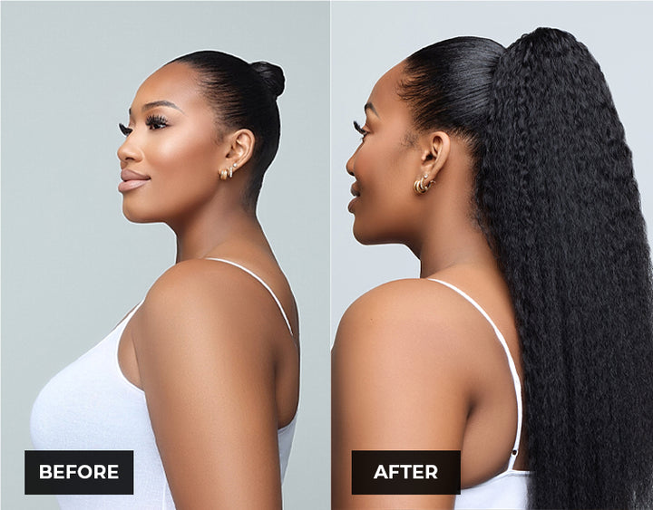 Blow Out Straight Drawstring Ponytail